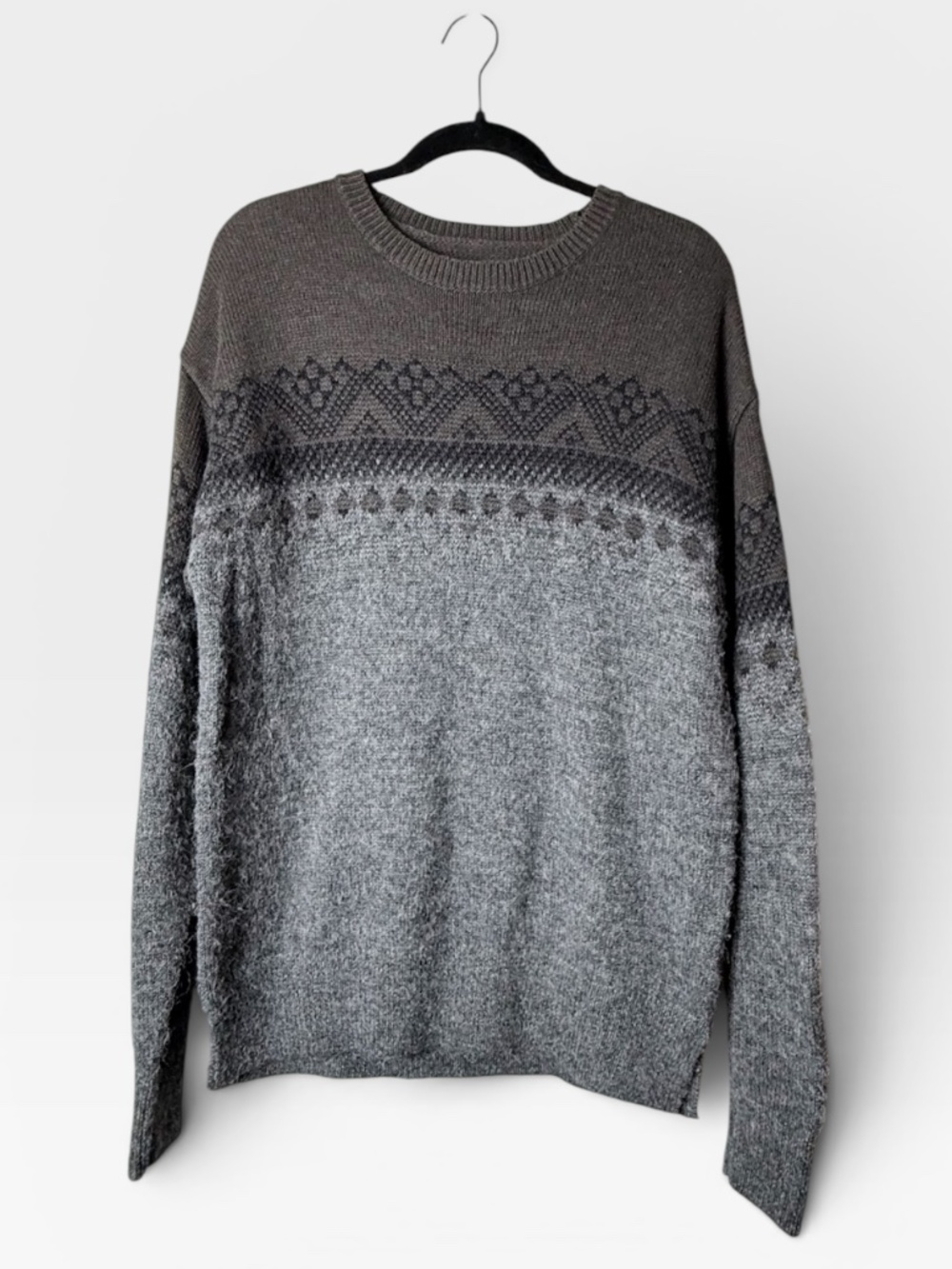 All Saints Men's Wool Blend Sweater‎ Size Small Fall Winter Brown Grey (I)